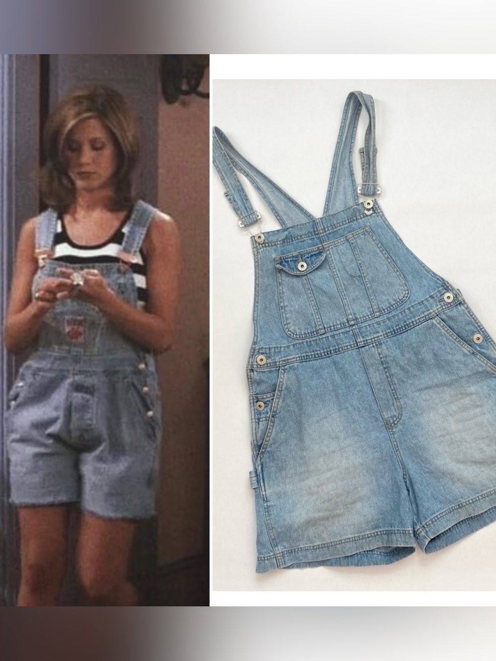 90s Vintage Denim Blue Light Wash Grunge Overalls Shortalls Shorts Jean Romper a